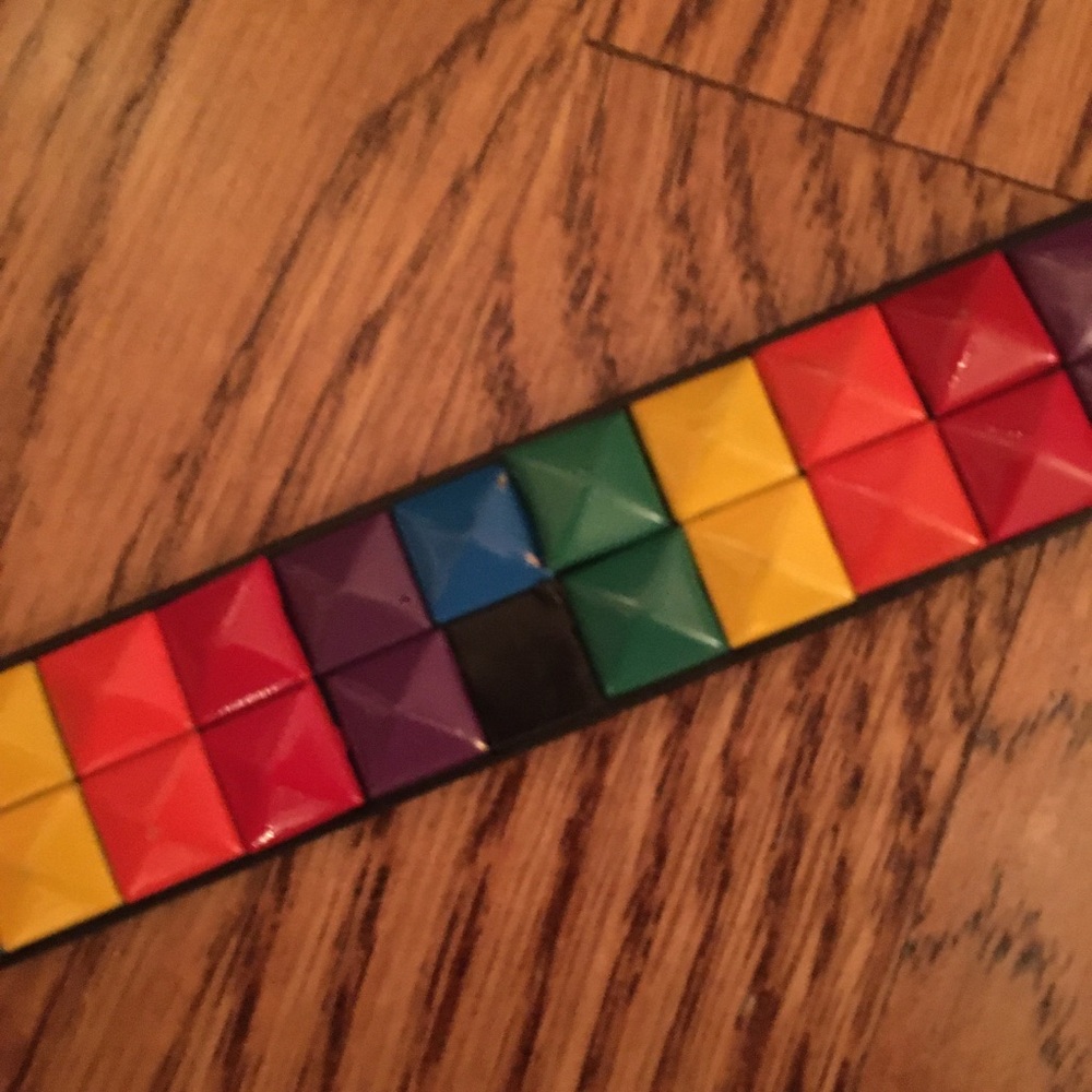 Pride Bundle: Studded Leather Belt and Rainbow Thigh Highs - Picture 3 of 3
